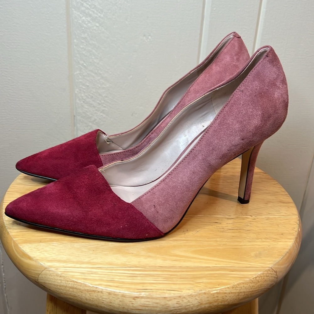 Pink and Red Suede Heel Pumps Nine West - Picture 3 of 11